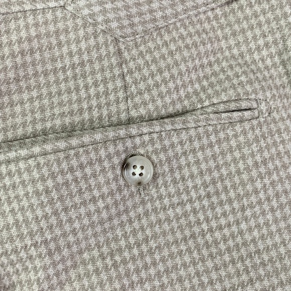 Suitsupply Cashmere Pants Men 34x29 Beige Houndstooth Soho Angelico Italy - Picture 10 of 11